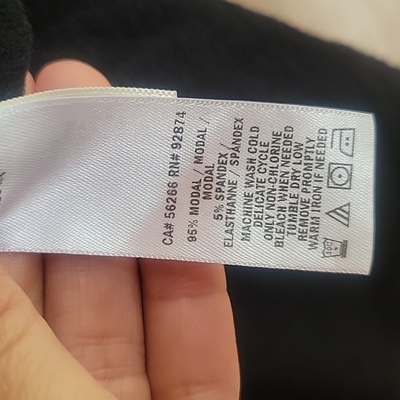 Splendid Women's Super Soft Cotton Terry Off Shoulder Black Dress - Picture 6 of 7